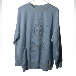 American Eagle Outfitters Sky Blue Sun and Mountain Sweatshirt